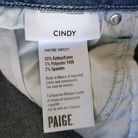 PAIGE Cindy High Waist Straight Leg Jeans Aegean Dist Size 28 Choppy Hem - Picture 7 of 10